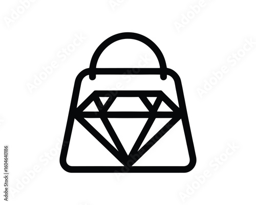 Stylish Diamond Shopping Bag Modern Jewelry Store Vector