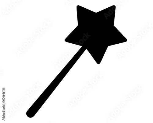 Magic wand silhouette, magic wand icon. Vector illustration