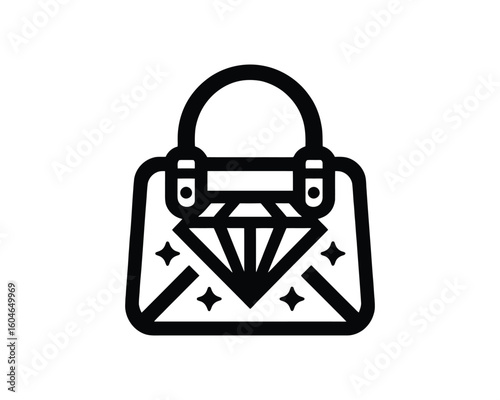 Stylish Diamond Handbag Icon Vector Fashion Statement