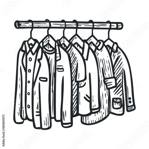 Stylish mens suits on a rack for fashion display