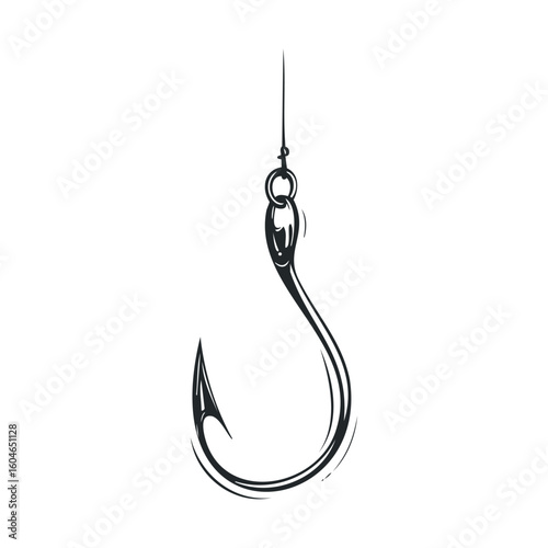 Fishing hook design for marine themed projects and crafts