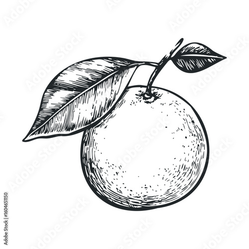 Fresh citrus fruit with green leaves for culinary design use