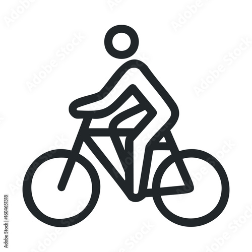 Person riding bicycle for outdoor exercise and fitness activity