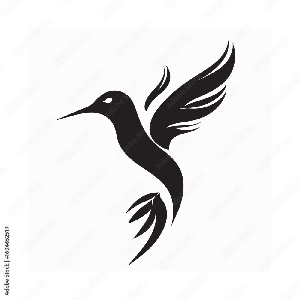 Obraz premium Determined hummingbird flying solo symbolizing hard work and resilience in isolation logo