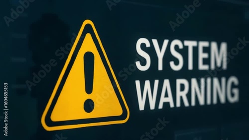 System Warning on a dark background, representing a critical alert and the need for immediate attention. The image highlights a vital system alert.