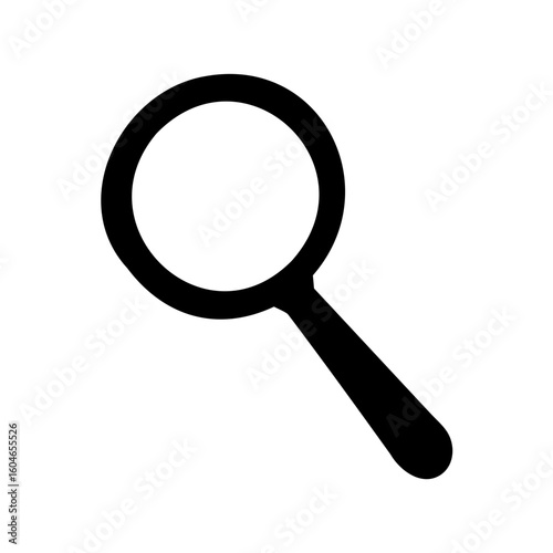 Magnifying glass black silhouette vector, Magnifying glass icon