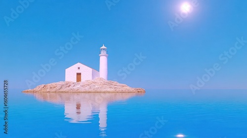 Secluded Lighthouse on a Sunny Island