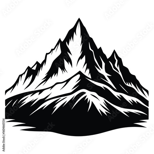 Majestic Mountain: Capturing the raw, untamed beauty of the earth, this image highlights a towering mountain range, showcasing nature's grandeur in a stark, yet captivating.