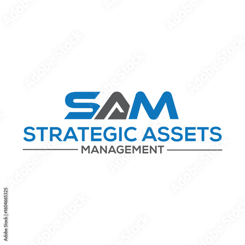 The **SAM letter logo** features a bold and modern design with clean, balanced typography, creating a strong and professional brand identity that is both memorable and versatile.

