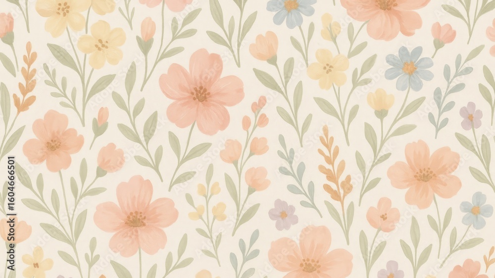 Obraz premium Pastel floral seamless pattern