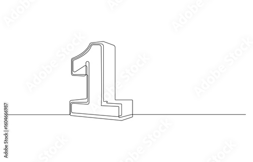 Continuous single line art number 1
