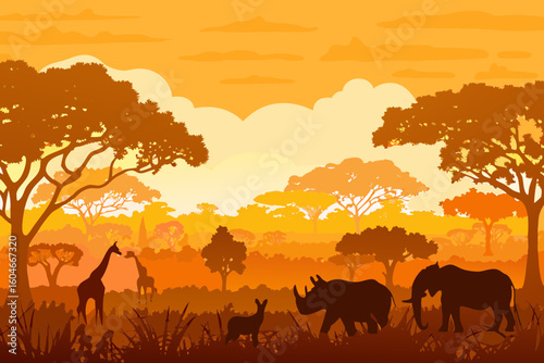 Photography wild animals in the sunset