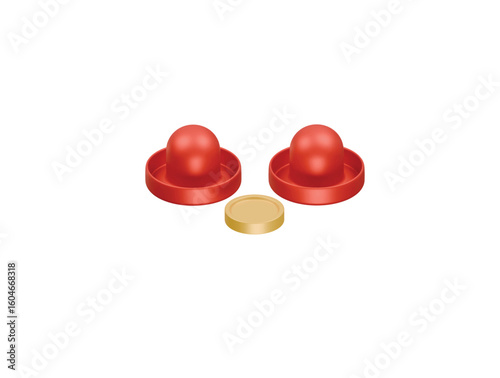 air hockey puck icon 3d illustration render