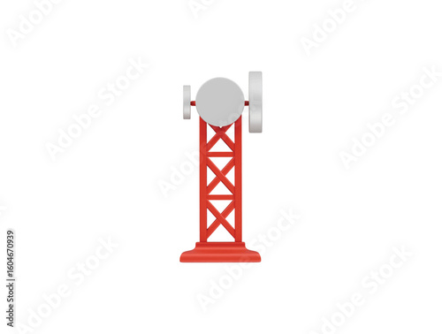 cell tower icon 3d illustration render