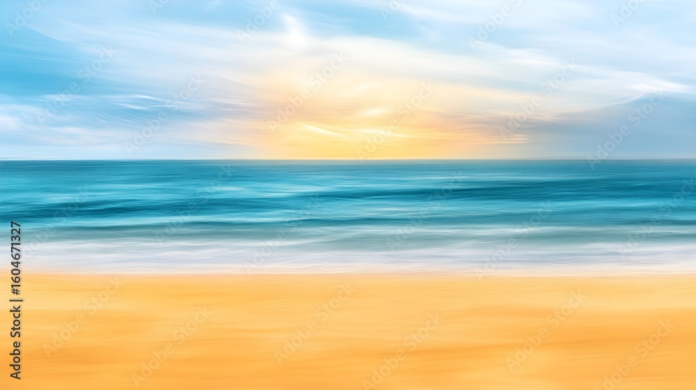 Fototapeta premium Abstract Seascape Sunset Beach Ocean Sand Sky image
