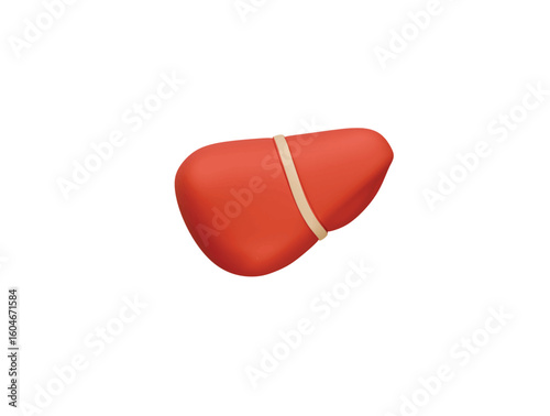 liver icon 3d illustration render
