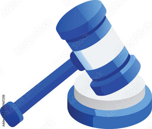 Blue gavel and sounding block vector
