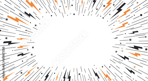 Explosive burst of energy energy rays streaks abstract design with copy space for text or graphics