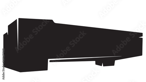 Black grand piano silhouette on white background.