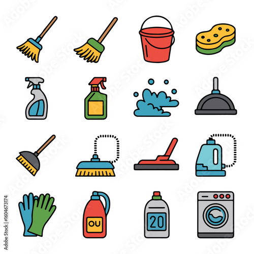 Essential cleaning tools for a sparkling home, hygiene, and spotless results