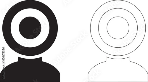 Webcam Hardware Silhouette Logo On White Background