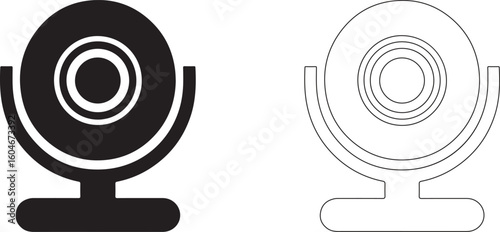 Streaming Device Webcam Silhouette Logo On White Background