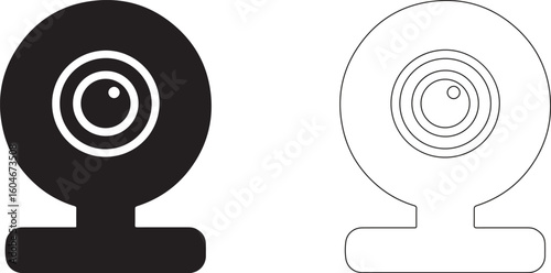 Clean Webcam Silhouette Logo On White Background For UI Kits