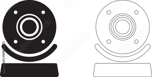 Flat Webcam Silhouette Logo On White Background For Tech Startups