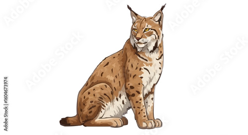 lynx on white background