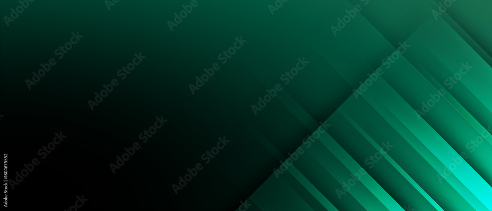 Obraz premium Modern abstract gradient dark green banner background