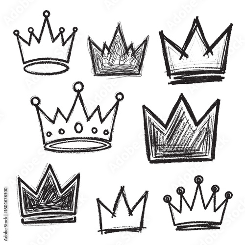 Hand drawn crown element design