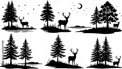 Campfire hiking mountain tree Silhouettes Under the Stars 