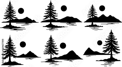 Campfire hiking mountain tree Silhouettes Under the Stars 
