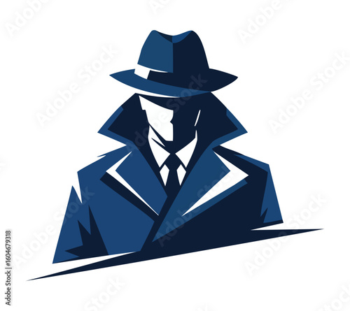 A mysterious fedora-wearing spy in a trench coat, symbolizing espionage, investigation, and secret operations.