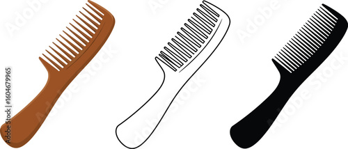 Find the best hair comb set vector illustration and styling comb for hair care and beauty needs