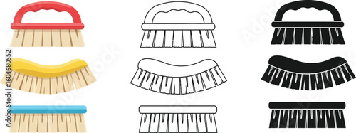 Find cleaning brush vector set illustration cleaning supplies for household chores and hygiene