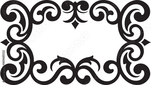 Ornate Black and White Decorative Border