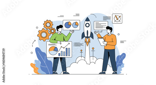 Startup Launch Strategy Planning and Business Growth Analysis with Data Visualization and Team Collaboration