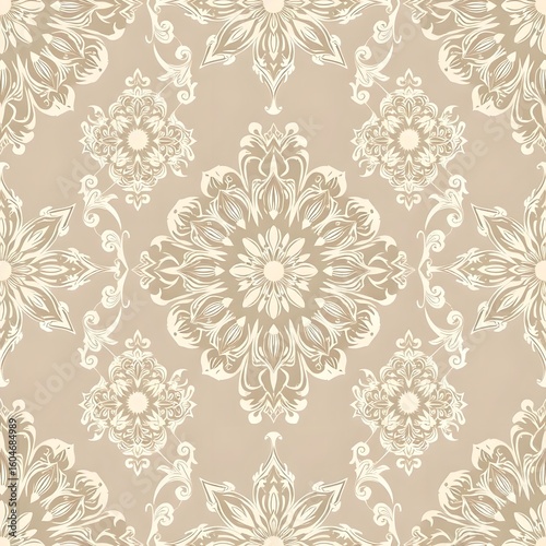 Elegant lace mandala pattern with fine symmetrical details. Designed for use in luxury fabric, wedding stationery, or soft decorative textiles.