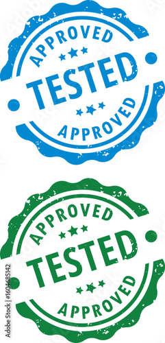 Approved Tasted Round Stamp Seal Typography Vector design
