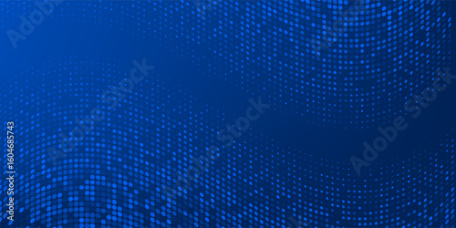 Blue glowing hexagon background. Abstract hexagonal grid gradient texture. Navy honeycomb pattern backdrop. Vector modern business, science, healthcare, medicine, technology, presentation wallpaper