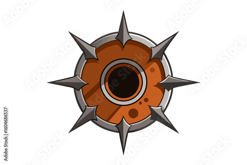 bullet hole metal rust surface crack broken damaged