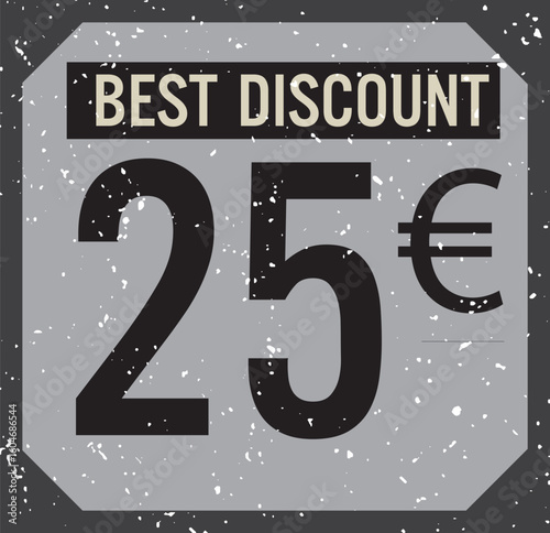 Best Discount 25 Euro Typography Vector Design