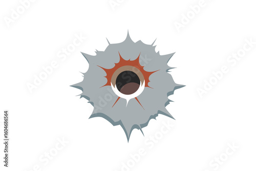 bullet hole wall cracked paint surface peel break