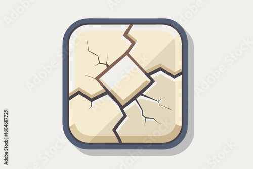 simple cracked plaster patch irregular shape  