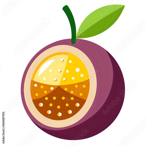 passion fruit ,vector illustration ,isolated on transparent white background