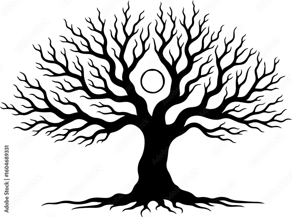 Obraz premium Whimsical Tree of Life Silhouette
