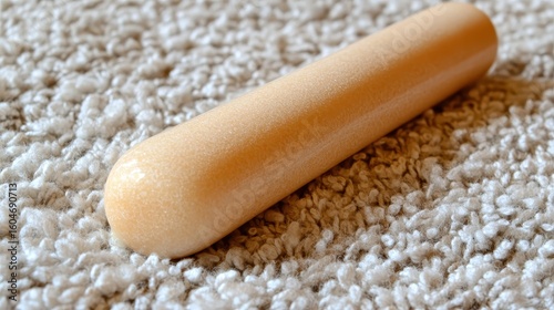 Smooth Beige Object on Soft Textured Background in Bright Lighting