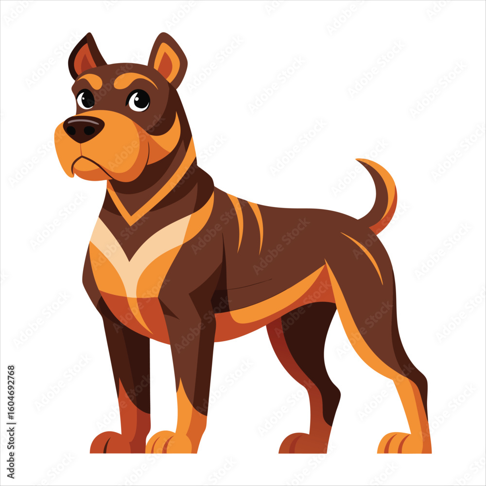 Fototapeta premium Brutusdog Standing Pose Line Vector Artwork