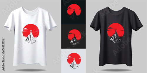 Vecror mountain t shart Design  in wihe and balck t shart desing nice 3 coloer desing. 